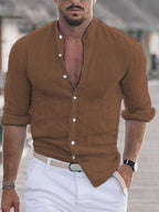 Lester - Camisa de lino de manga larga
