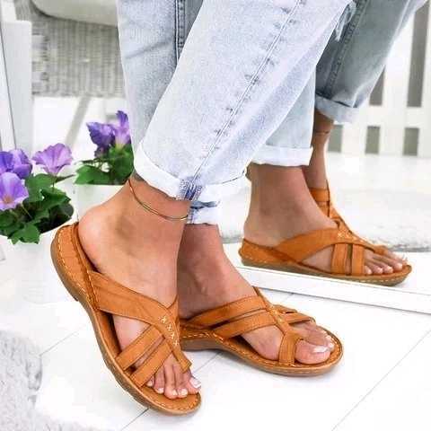 Alma - Sandalias planas con tiras cruzadas