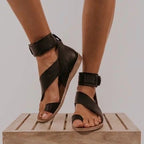 Elena - Sandalias tobilleras con tiras cruzadas