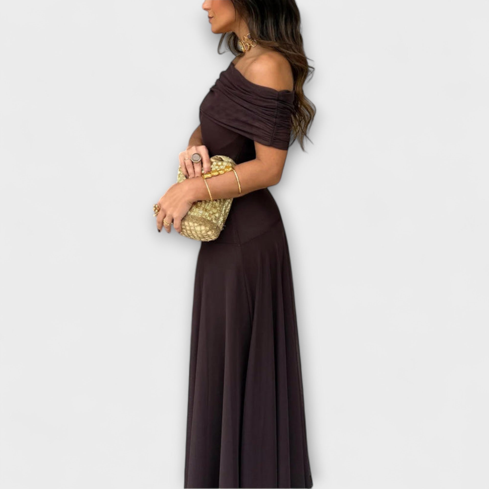 Isabelle - Vestido largo de mujer hombros