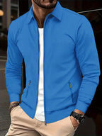 Gabriel - Chaqueta de hombre con cremallera y cuello camisero