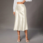 Claudia - Falda satinada midi elegante