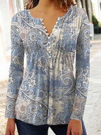 Elena - Blusa floral de manga larga