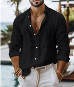 Mateo - Camisa de Lino Gris