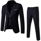 César | Conjunto de tres piezas para hombre, traje ajustado estilo coreano formal