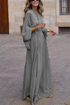 Raquel | Vestido holgado con cuello en V y gran dobladillo