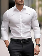 Gabriel - Camisa de hombre manga larga con corte slim fit