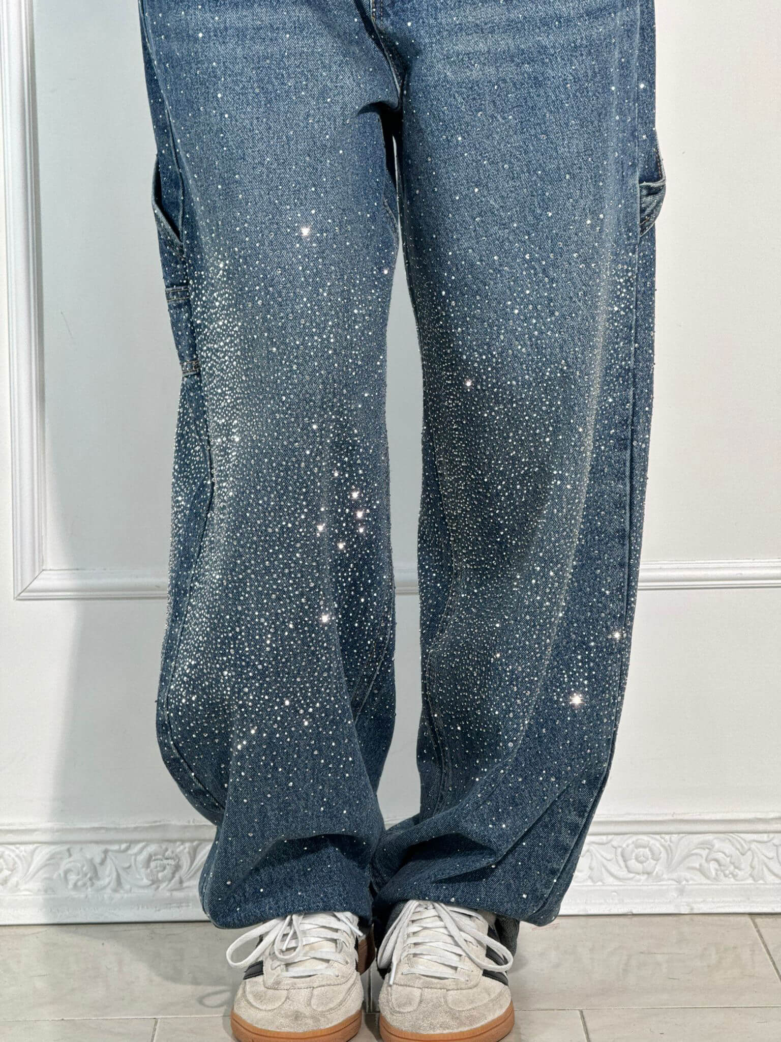 Noa – Jeans Anchos con Brillos para Mujer