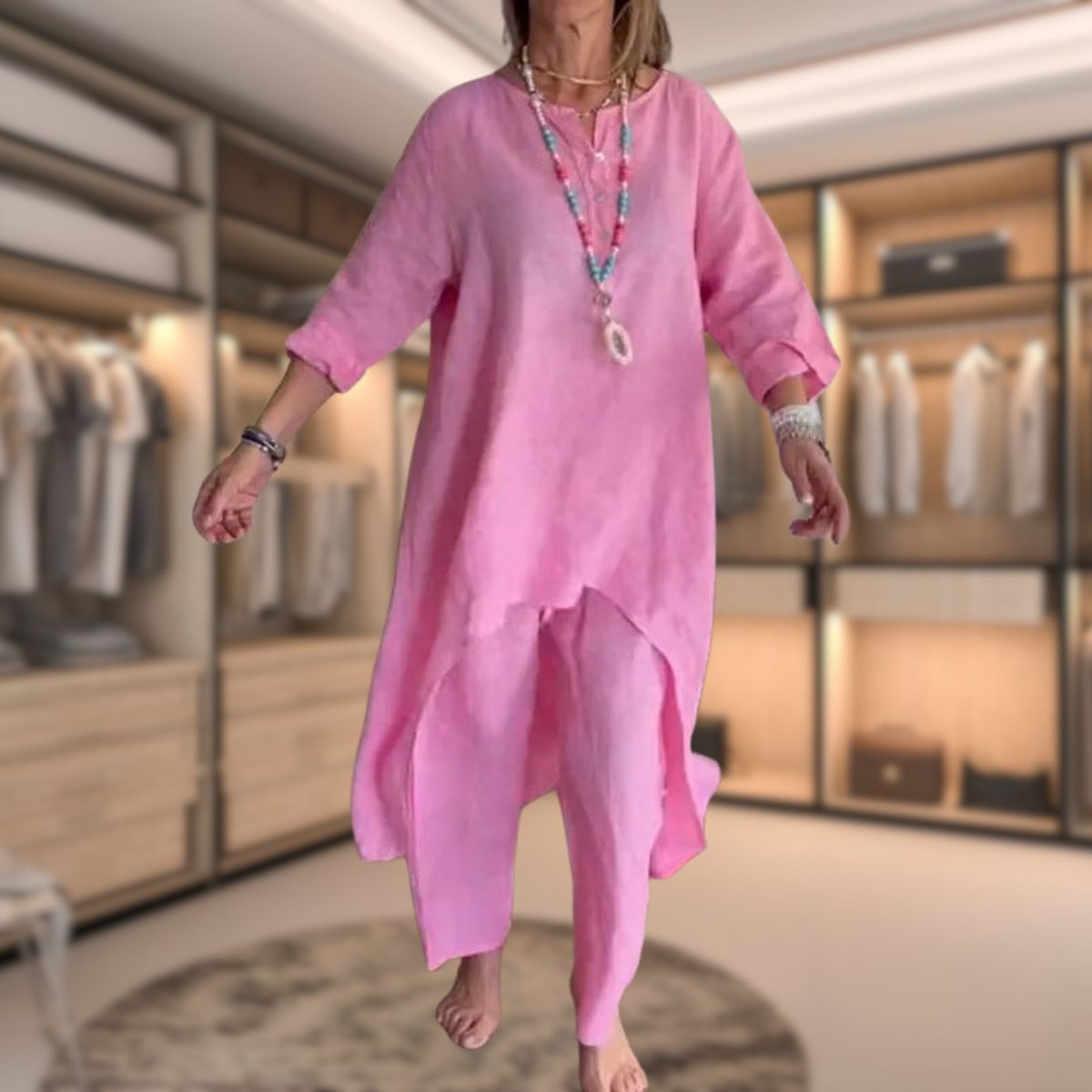 Mariana - Conjunto de mujer con blusa larga y pantalón