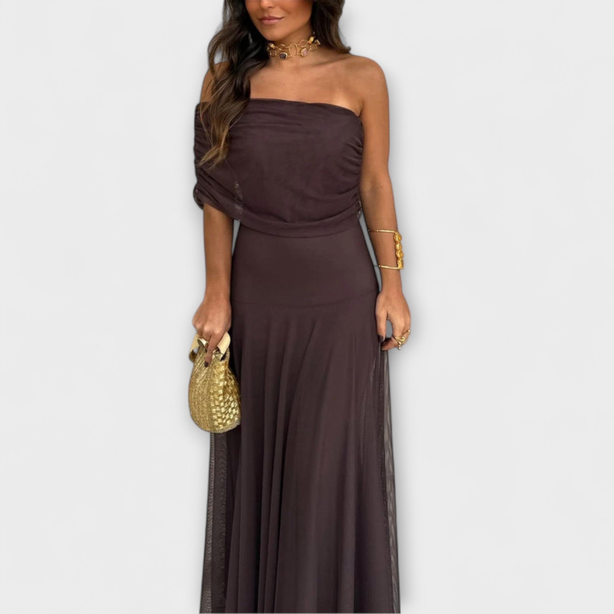 Isabelle - Vestido largo de mujer hombros
