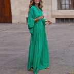 Raquel | Vestido holgado con cuello en V y gran dobladillo