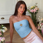 Malena - Top palabra de honor con broche