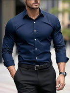 Gabriel - Camisa de hombre manga larga con corte slim fit