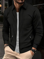 Gabriel - Chaqueta de hombre con cremallera y cuello camisero