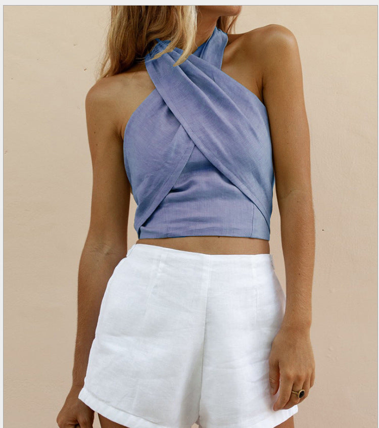 Natalia - Blusa cruzada sin mangas