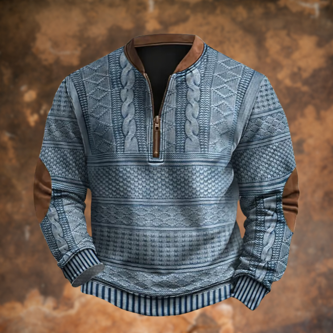 Alejandro – Suéter Trenzado de Punto con Cremallera para Hombre