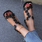 Liana - sandalias florales con tacón en bloque