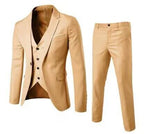 César | Conjunto de tres piezas para hombre, traje ajustado estilo coreano formal