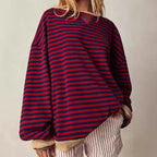 Astrid - Sudadera de rayas con ribete de contraste