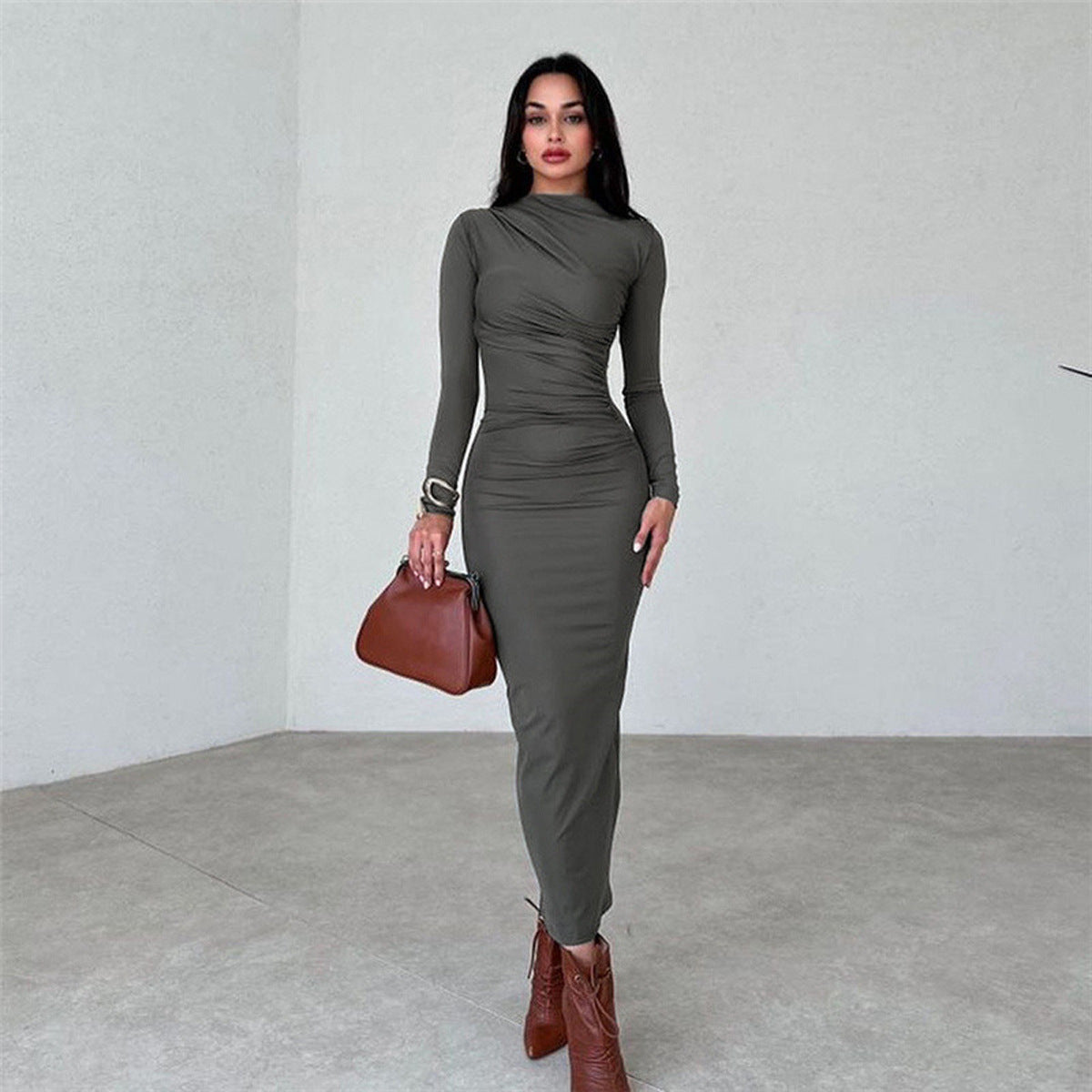 Aileen - Vestido largo bodycon fruncido