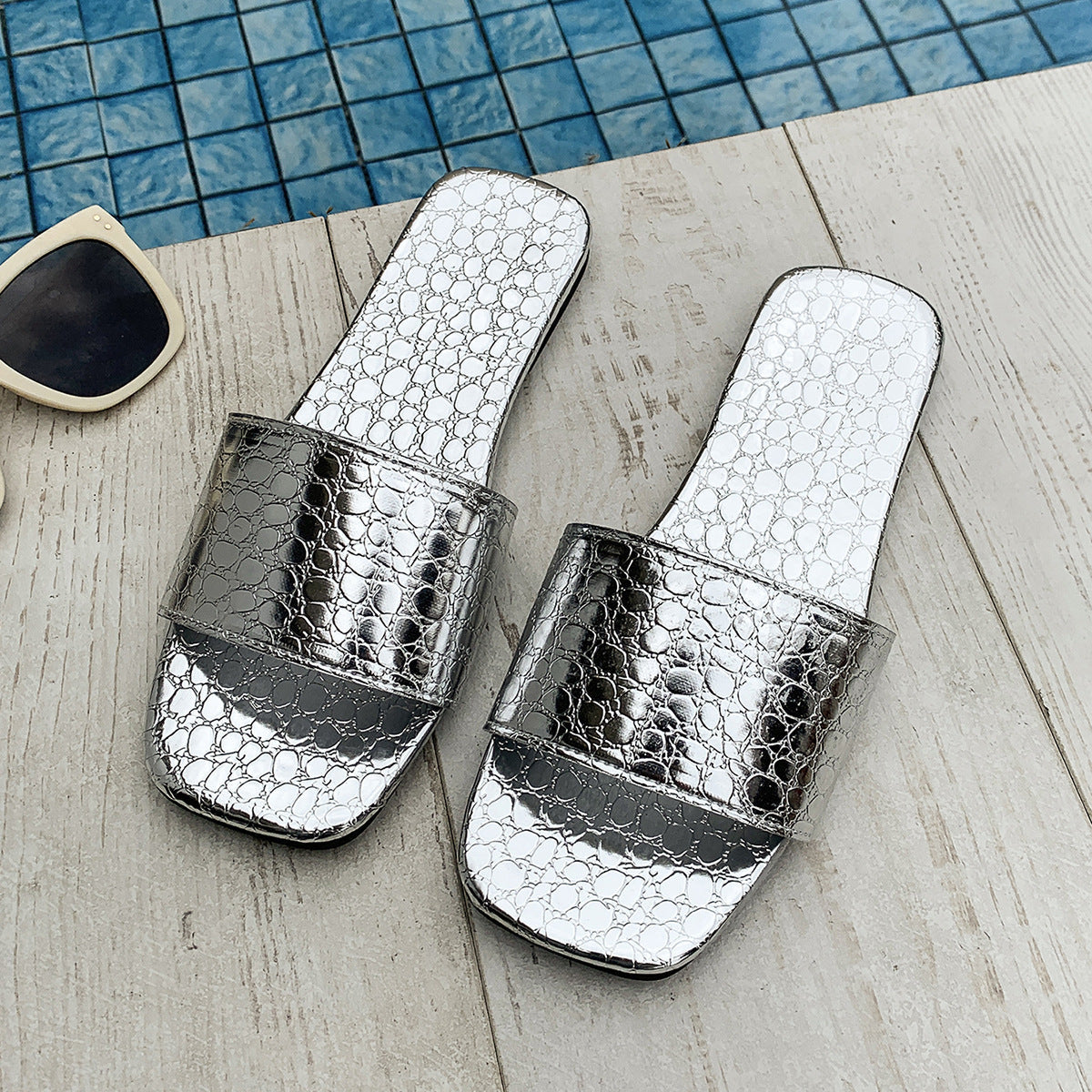 Gracia- Sandalias de verano metalizadas