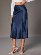 Claudia - Falda satinada midi elegante