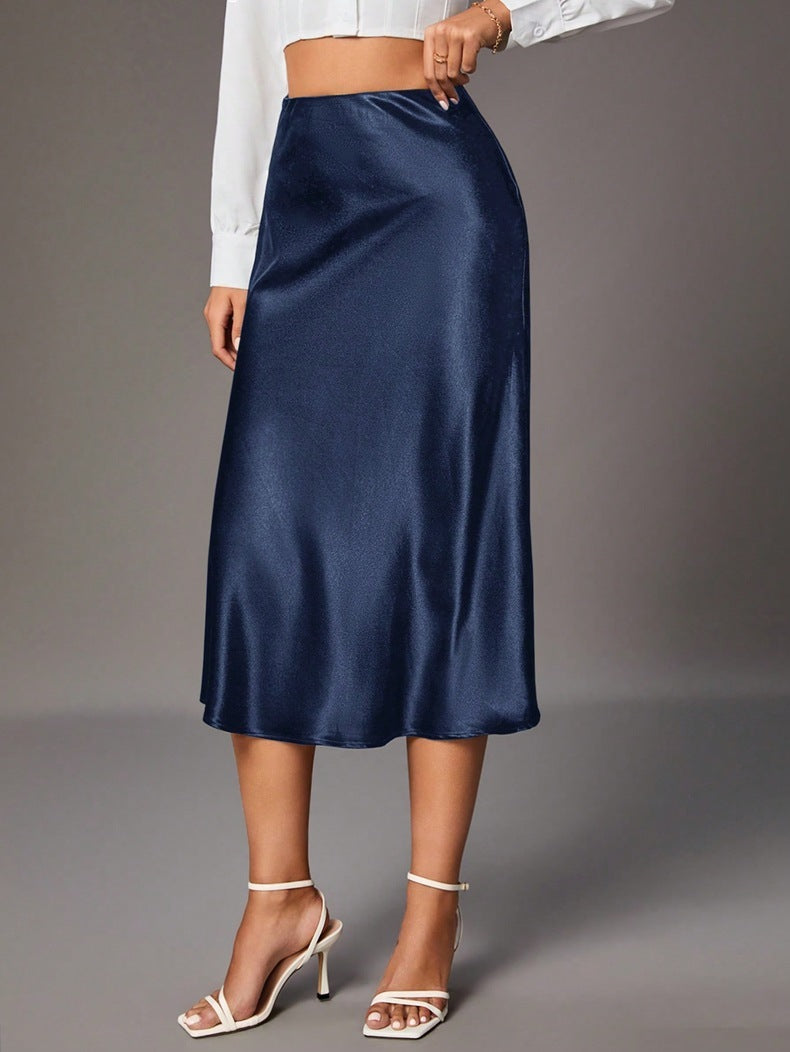 Claudia - Falda satinada midi elegante