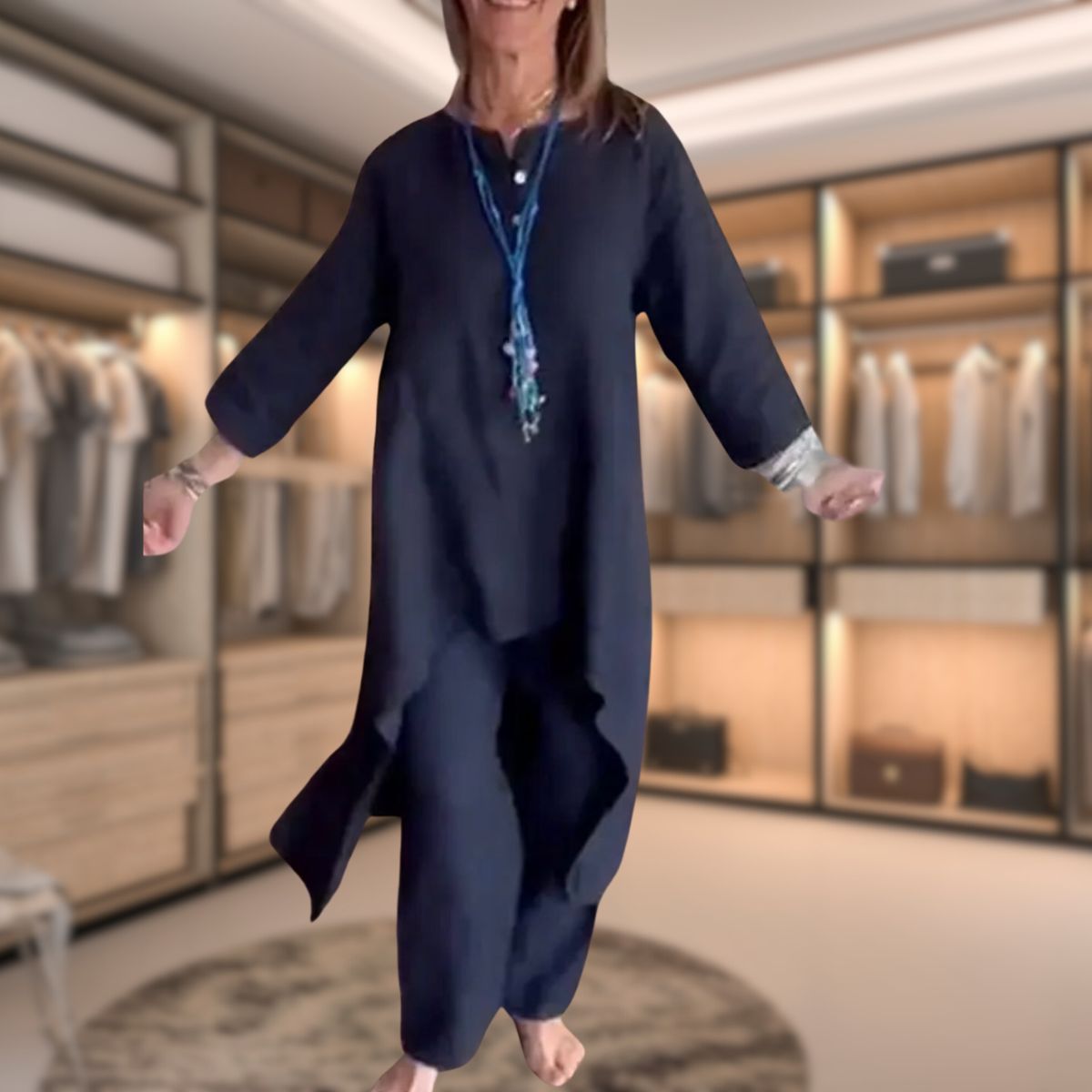 Mariana - Conjunto de mujer con blusa larga y pantalón