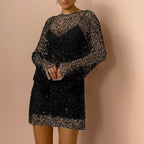 Amelia | Vestido de malla transparente con cuentas