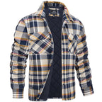 Hugo - Sobrecamisa de franela para hombre a cuadros con forro acolchado