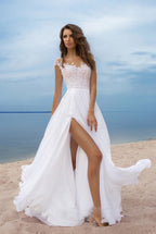 Adelina - Vestido de fiesta de gasa y encaje