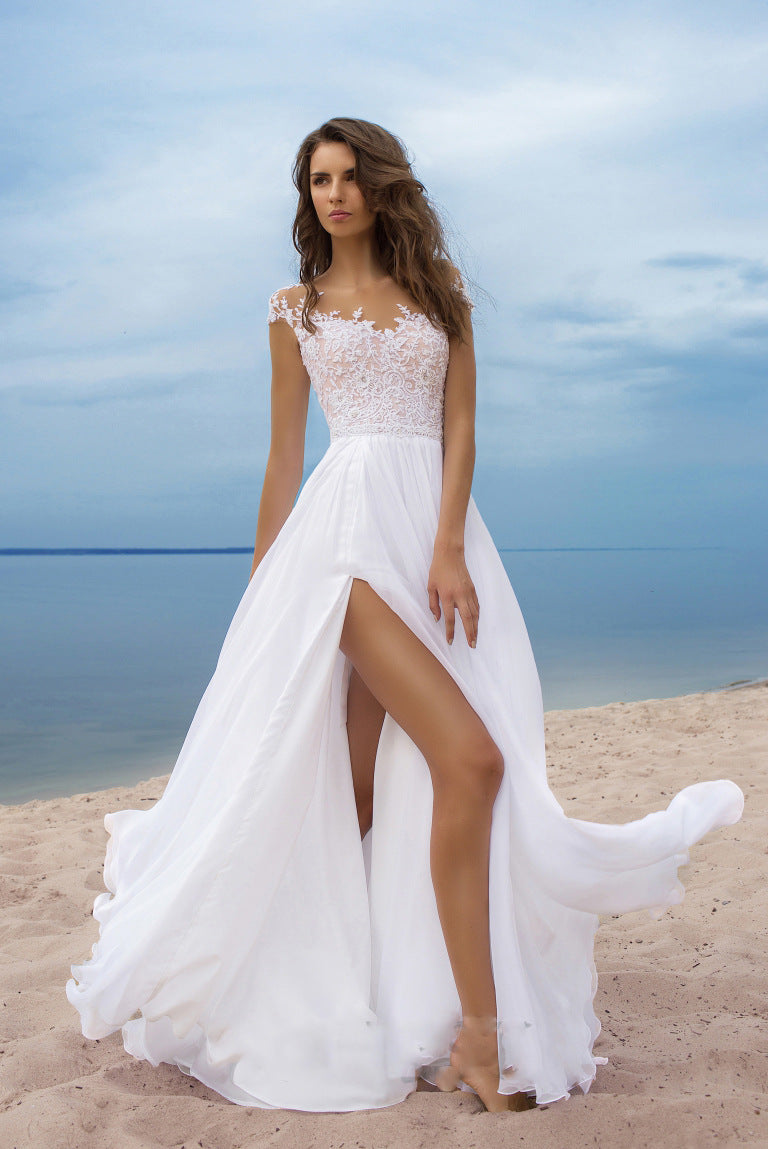 Adelina - Vestido de fiesta de gasa y encaje