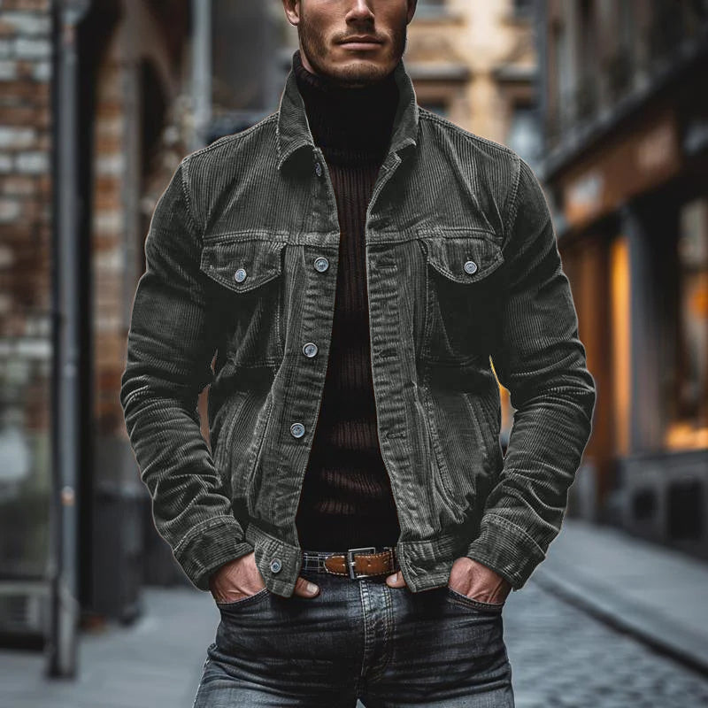 Leonardo - Chaqueta de hombre de pana con bolsillos frontales