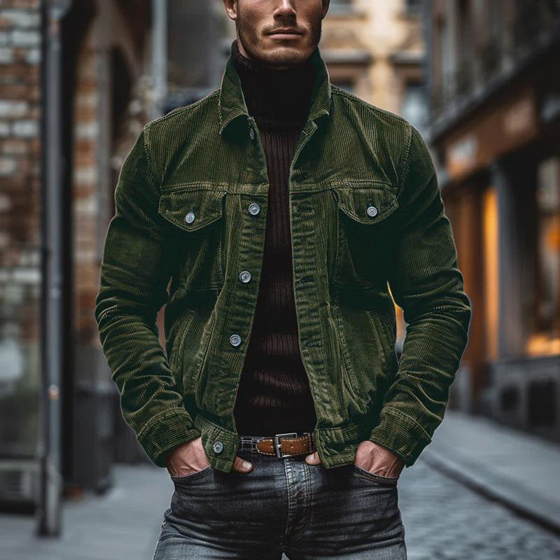 Leonardo - Chaqueta de hombre de pana con bolsillos frontales