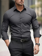 Gabriel - Camisa de hombre manga larga con corte slim fit