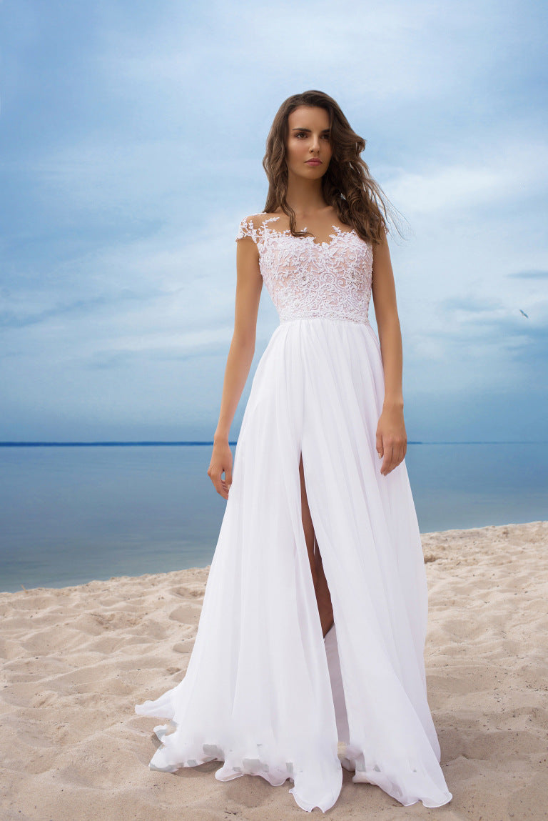 Adelina - Vestido de fiesta de gasa y encaje