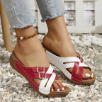 Natalia - Sandalia de verano bicolor con hebillas