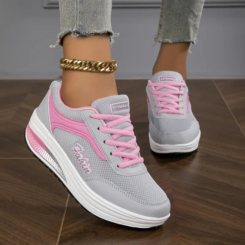 Clara - Zapatillas de mujer con plataforma y cordones