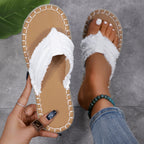 Bella - Sandalias con tiras deshilachadas