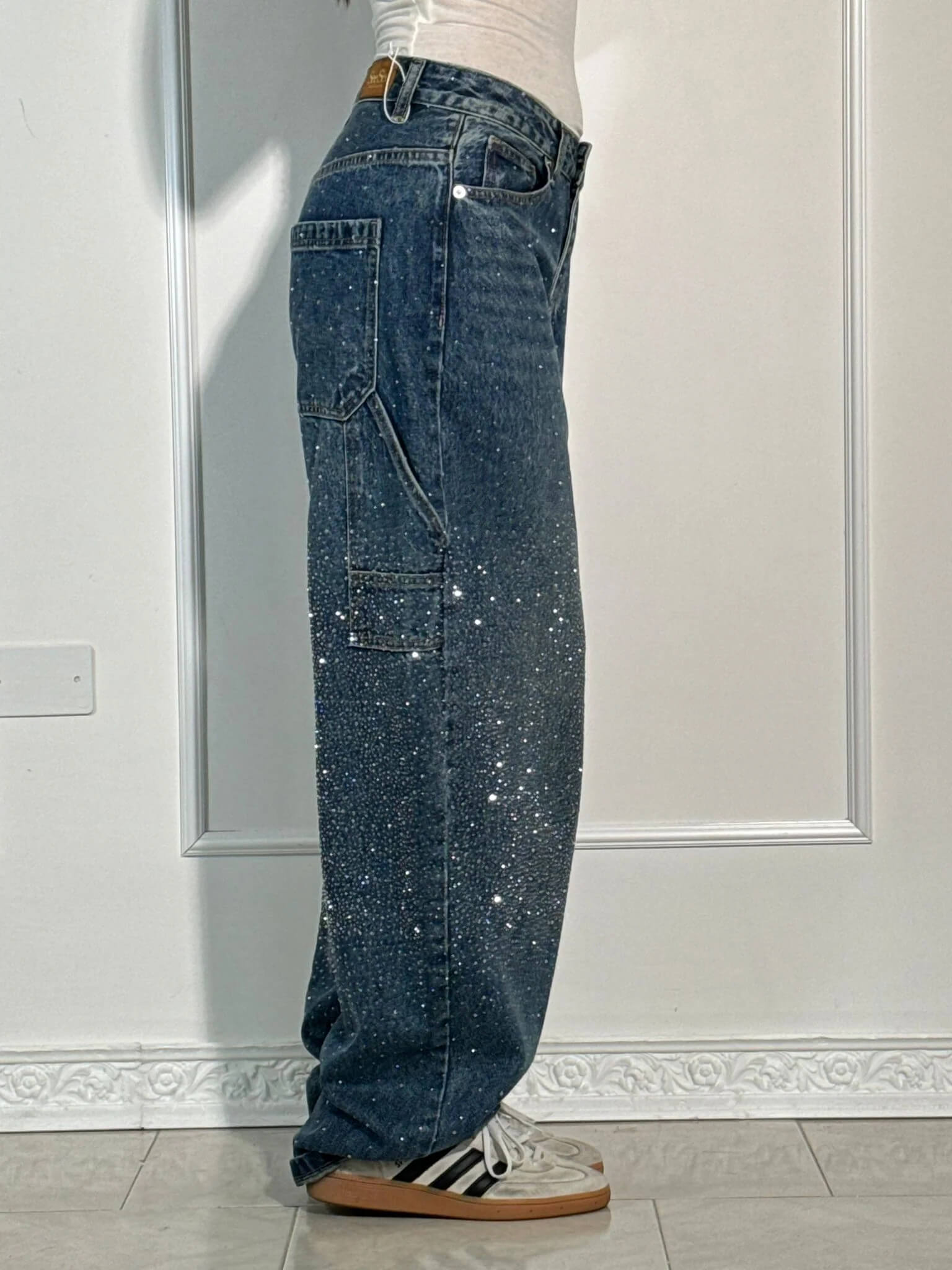 Noa – Jeans Anchos con Brillos para Mujer