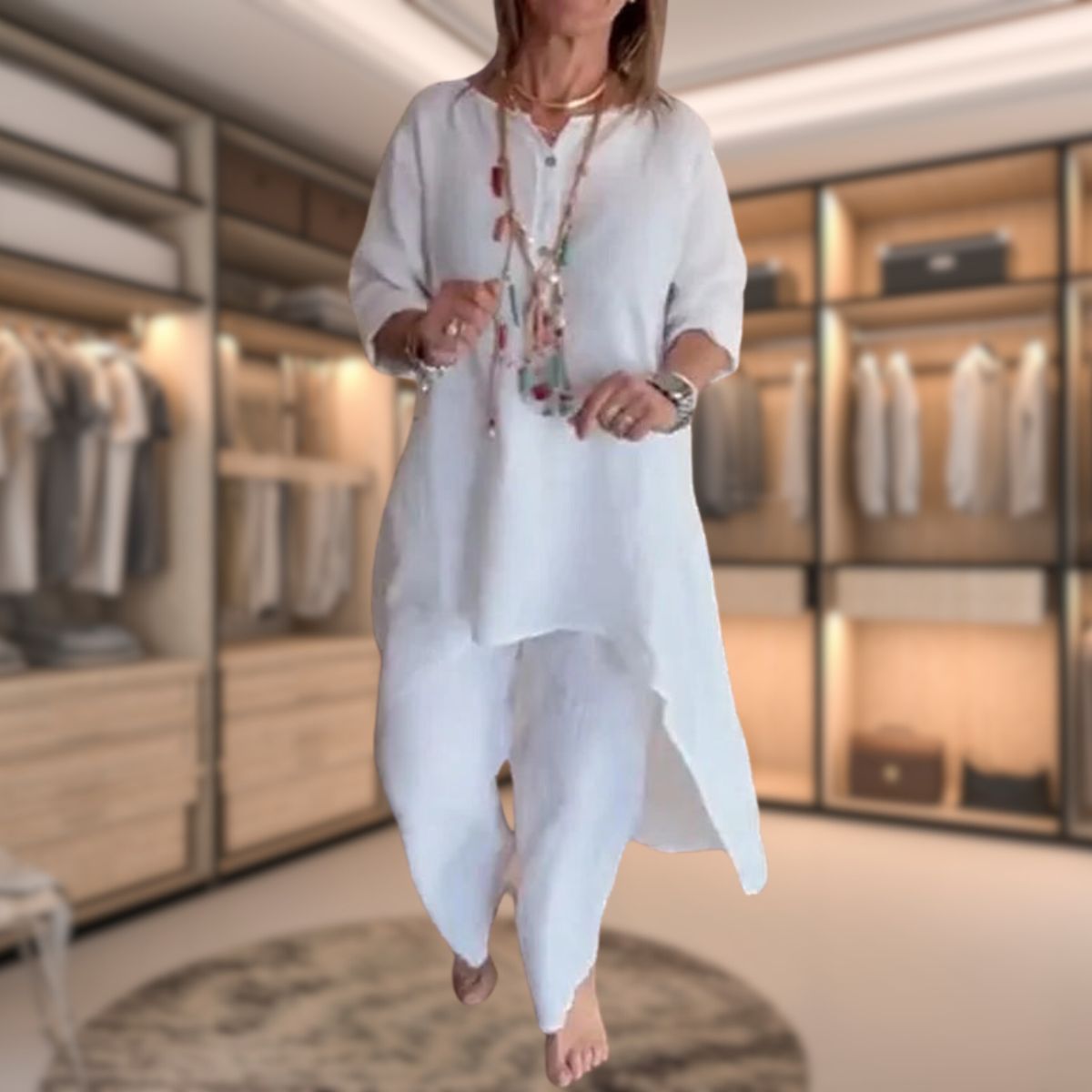 Mariana - Conjunto de mujer con blusa larga y pantalón
