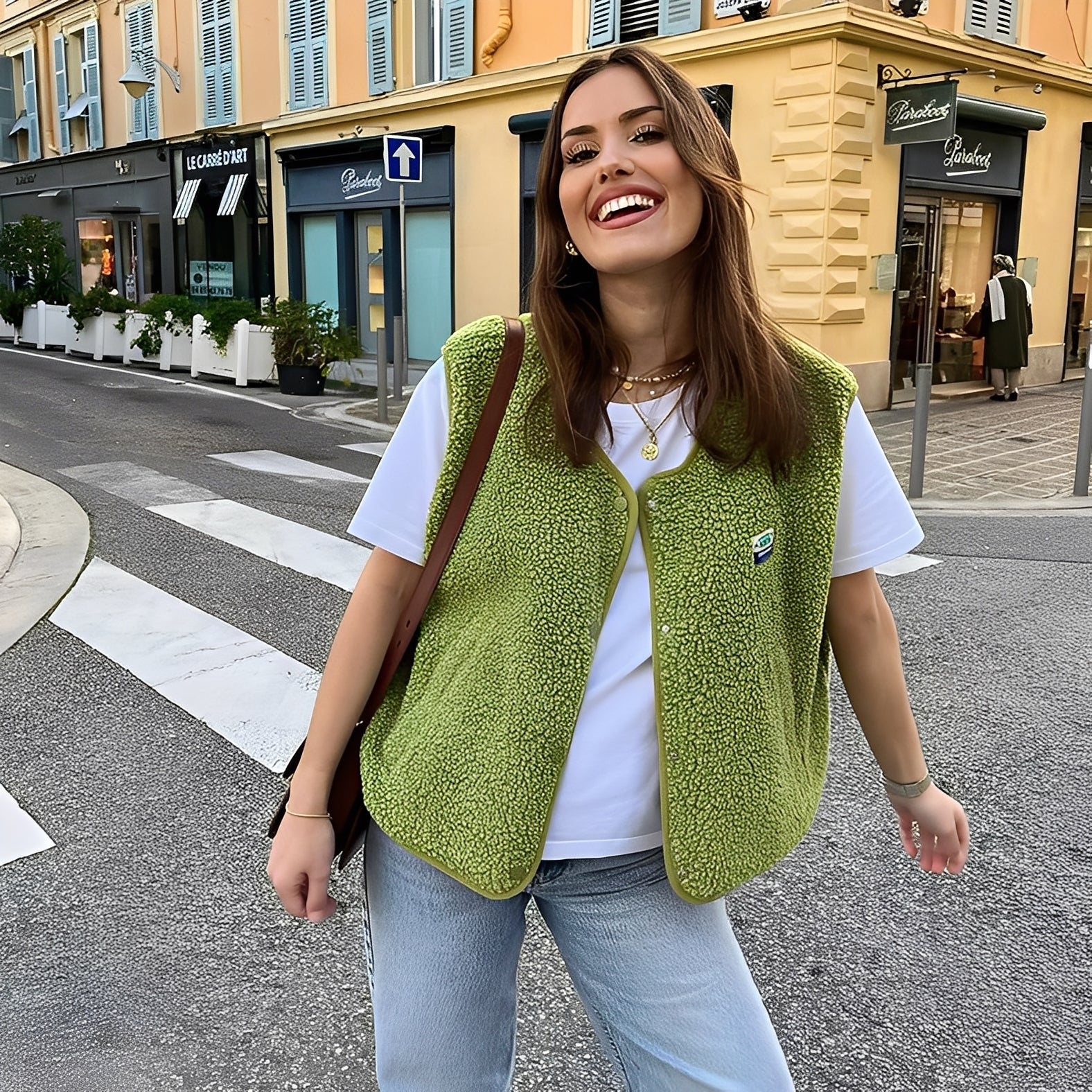 Paula - Chaleco de mujer efecto borrego