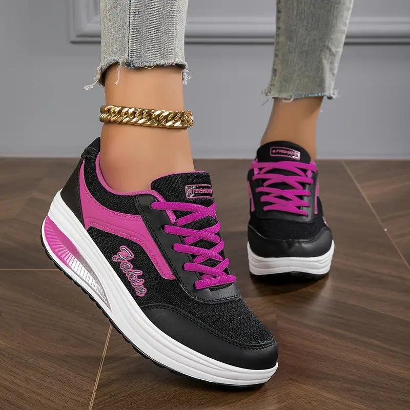 Clara - Zapatillas de mujer con plataforma y cordones