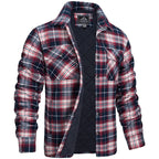 Hugo - Sobrecamisa de franela para hombre a cuadros con forro acolchado