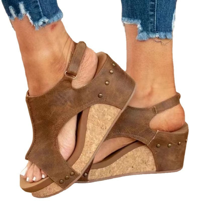 Mariela - Sandalias de verano con cuña y diseño abierto