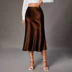 Claudia - Falda satinada midi elegante