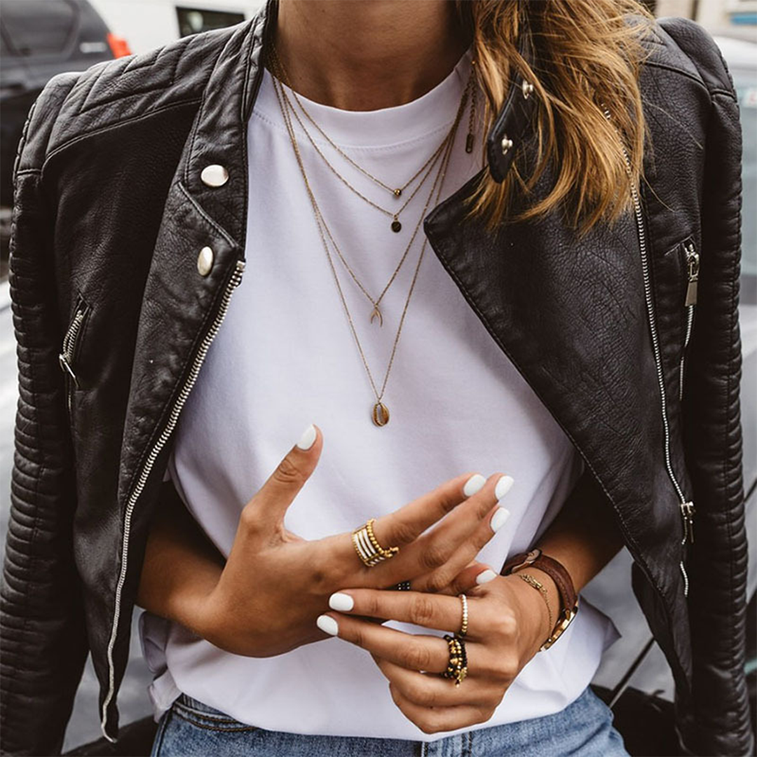 Lucía - Chaqueta biker de cuero sintético mujer
