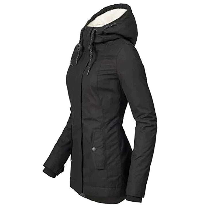 Isabela - Chaqueta acolchada con capucha y forro de borrego mujer