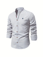 Iván - Camisa de hombre de manga larga con cuello