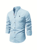 Iván - Camisa de hombre de manga larga con cuello